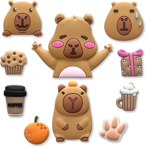 10Pcs Capybara Shoe Charms for Croc Clogs Decoration, Capybara Shoe Decoration for Adults Teen