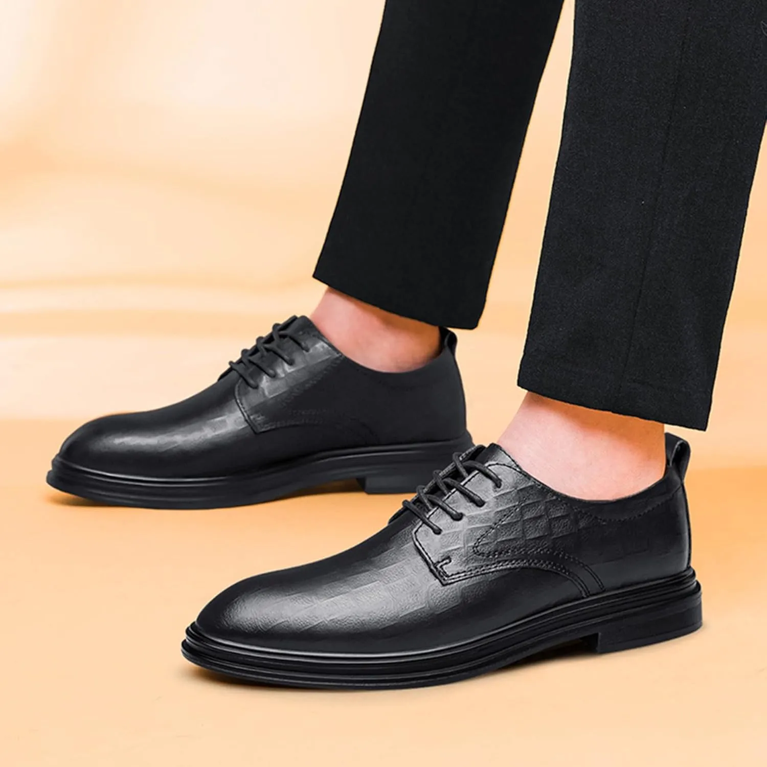 ADMLZQQ Men's Dress Shoes Comfortable Breathable Casual Flat Plain Shoes Classic Modern Formal Oxfords Shoes