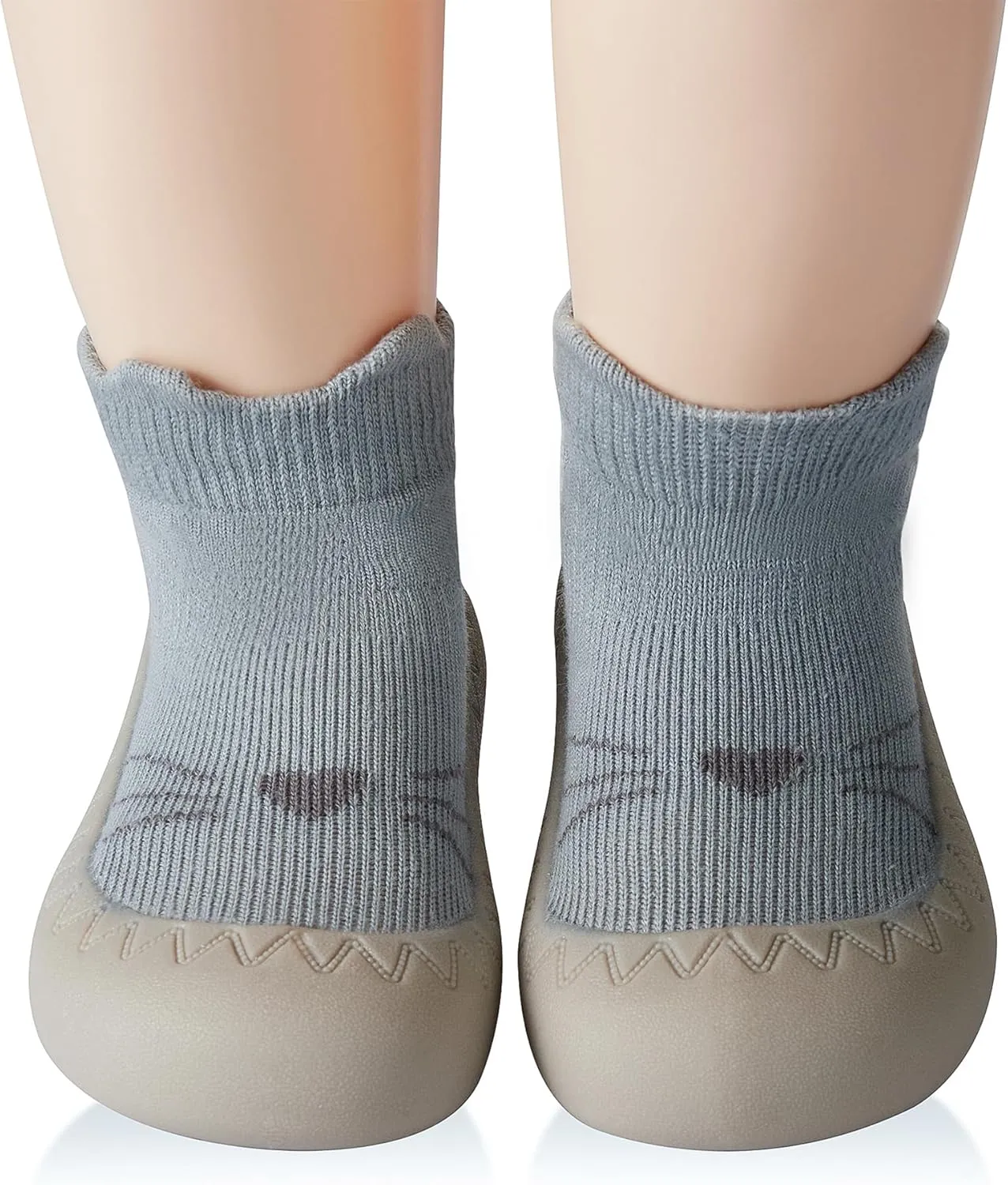 Baby Girl Sock Shoes Rubber Sole Non Slip Indoor Slipper Infant Girls First Walking Floor Shoes Soft Sole Non-Skid Slipper Breathable Lightweight Cotton Mesh Baby Shoes