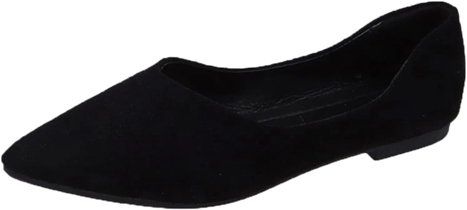 Black Flats for Women Dressy Ballet Flat Shoes Business Casual Loafers Flat Dress Shoes Comfortable Office Shoe