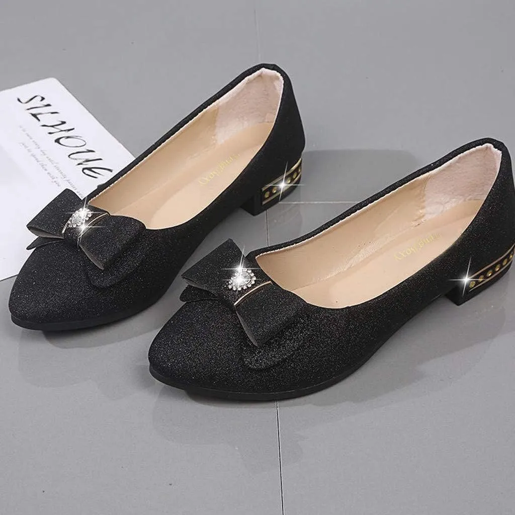 Black Flats for Women Dressy Ballet Flat Shoes Business Casual Loafers Flat Dress Shoes Comfortable Office Shoe