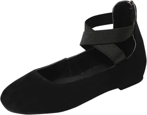 Black Flats for Women Dressy Ballet Flat Shoes Business Casual Loafers Flat Dress Shoes Comfortable Office Shoe
