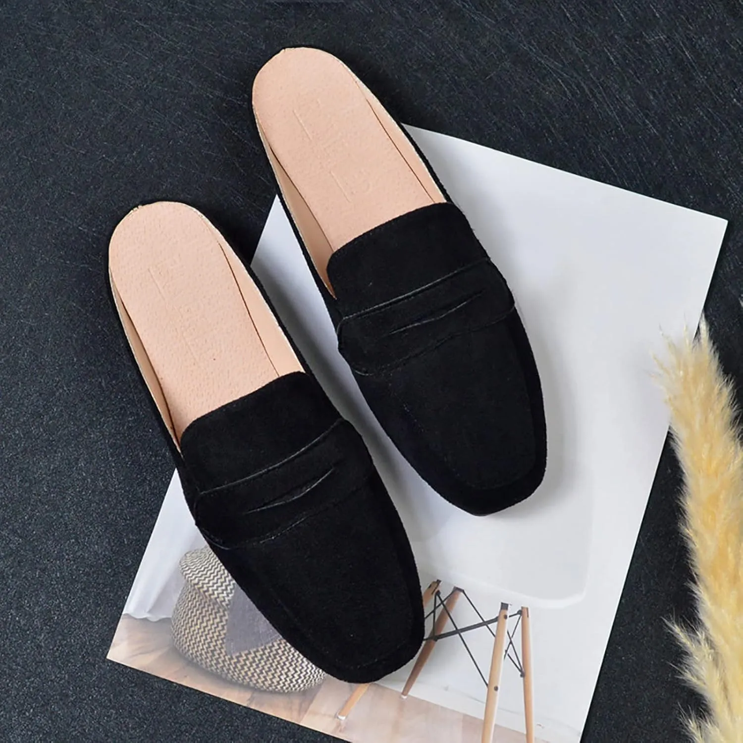Black Flats for Women Dressy Ballet Flat Shoes Business Casual Loafers Flat Dress Shoes Comfortable Office Shoe