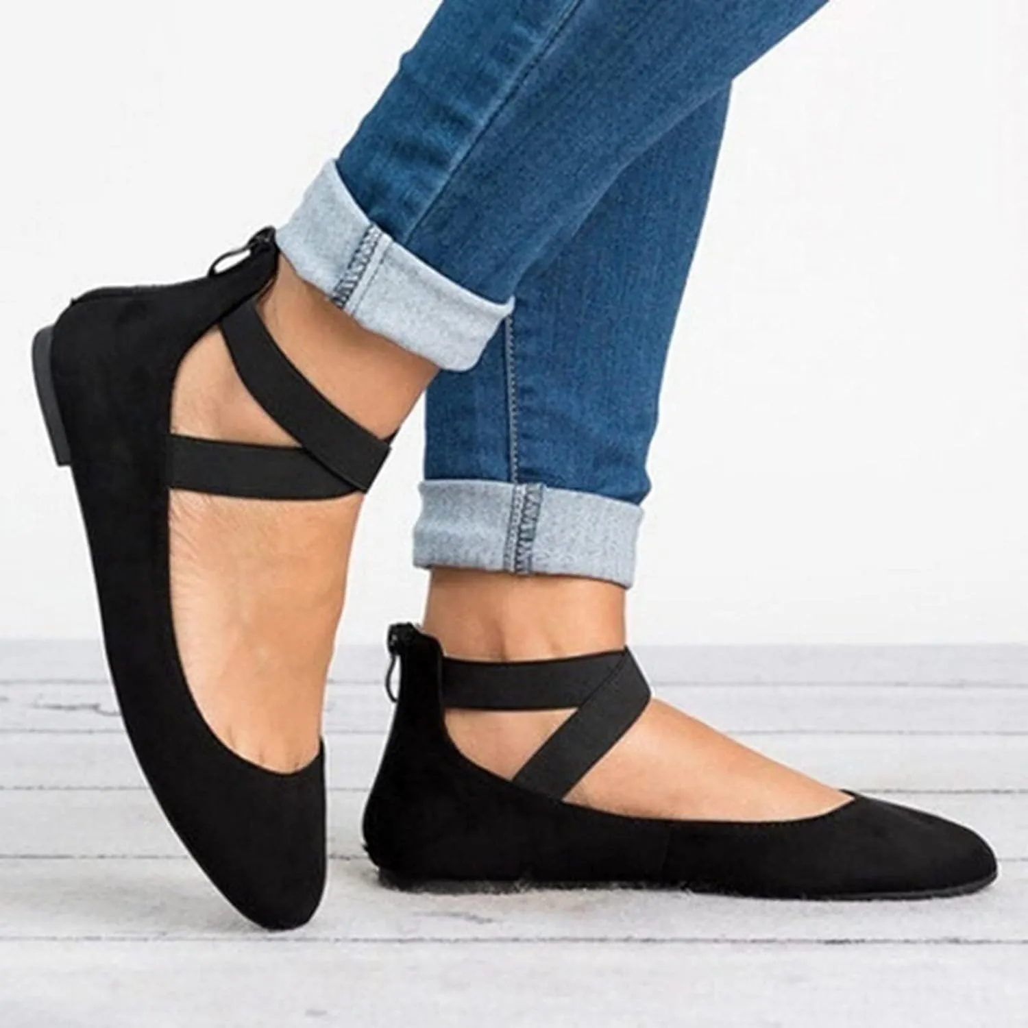 Black Flats for Women Dressy Ballet Flat Shoes Business Casual Loafers Flat Dress Shoes Comfortable Office Shoe