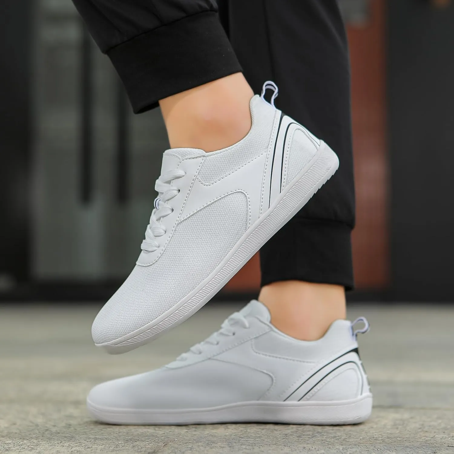 Canvas Slip On Shoes for Women Wide Width Zero Drop Sole Minimalist Toe Box Walking Shoe Non Slip Work Shoes Women Comfortable Breathable Soft Sole Sports Casual Shoe Lightweight Outdoor Footwear