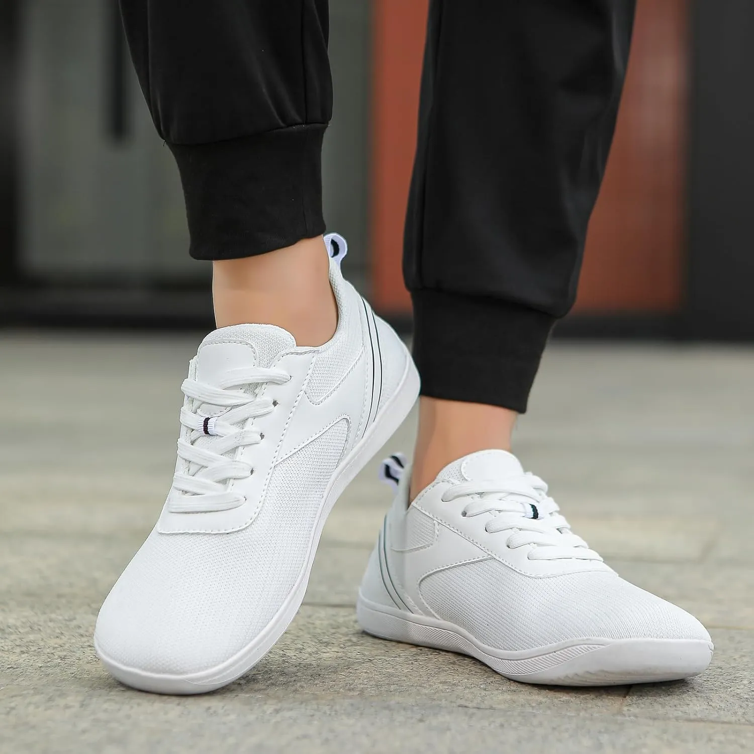 Canvas Slip On Shoes for Women Wide Width Zero Drop Sole Minimalist Toe Box Walking Shoe Non Slip Work Shoes Women Comfortable Breathable Soft Sole Sports Casual Shoe Lightweight Outdoor Footwear