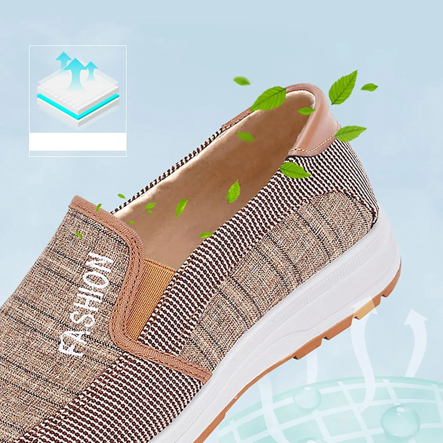 Casual Walking Shoes Fashion All Season Men Casual Shoes Flat Bottom Round Toe Non Slip Cloth Solid Color