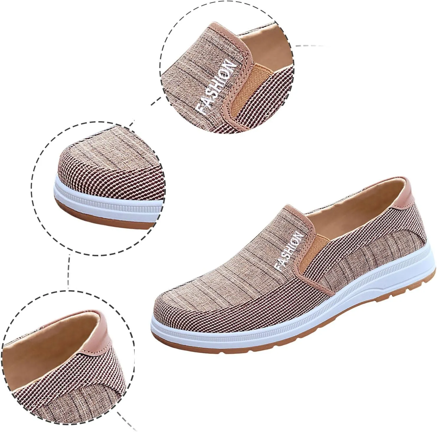 Casual Walking Shoes Fashion All Season Men Casual Shoes Flat Bottom Round Toe Non Slip Cloth Solid Color