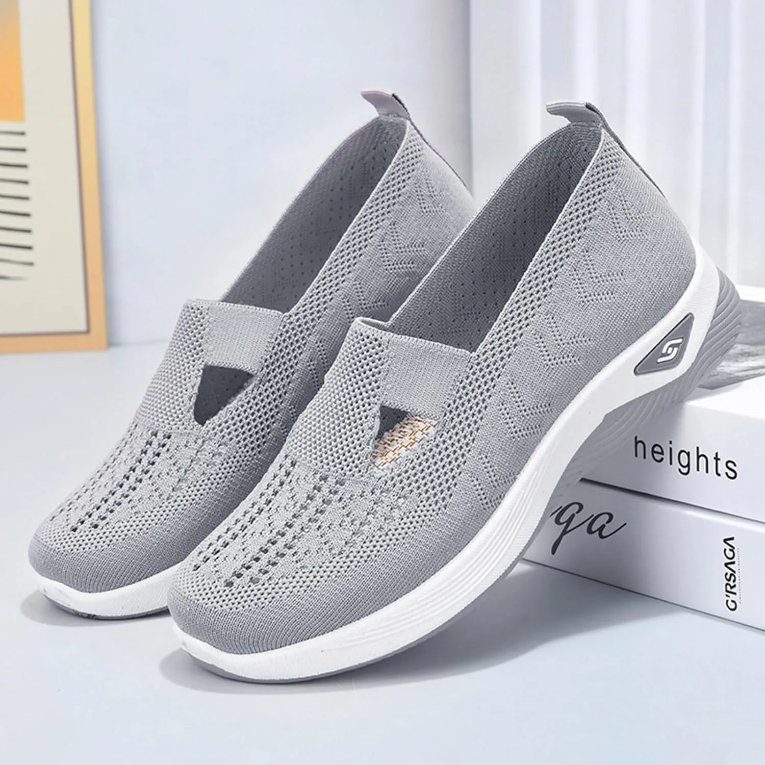 Cathalem Orthopedic Sneakers for Women Women's Orthopedic Breathable Soft Shoes Walking Slip on Diabetic Foam Shoes