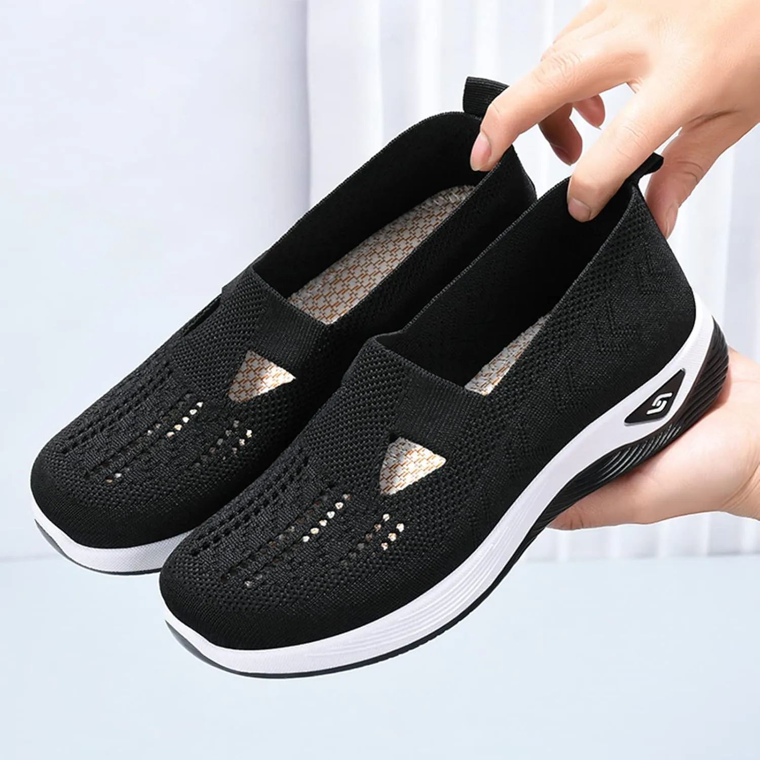 Cathalem Orthopedic Sneakers for Women Women's Orthopedic Breathable Soft Shoes Walking Slip on Diabetic Foam Shoes