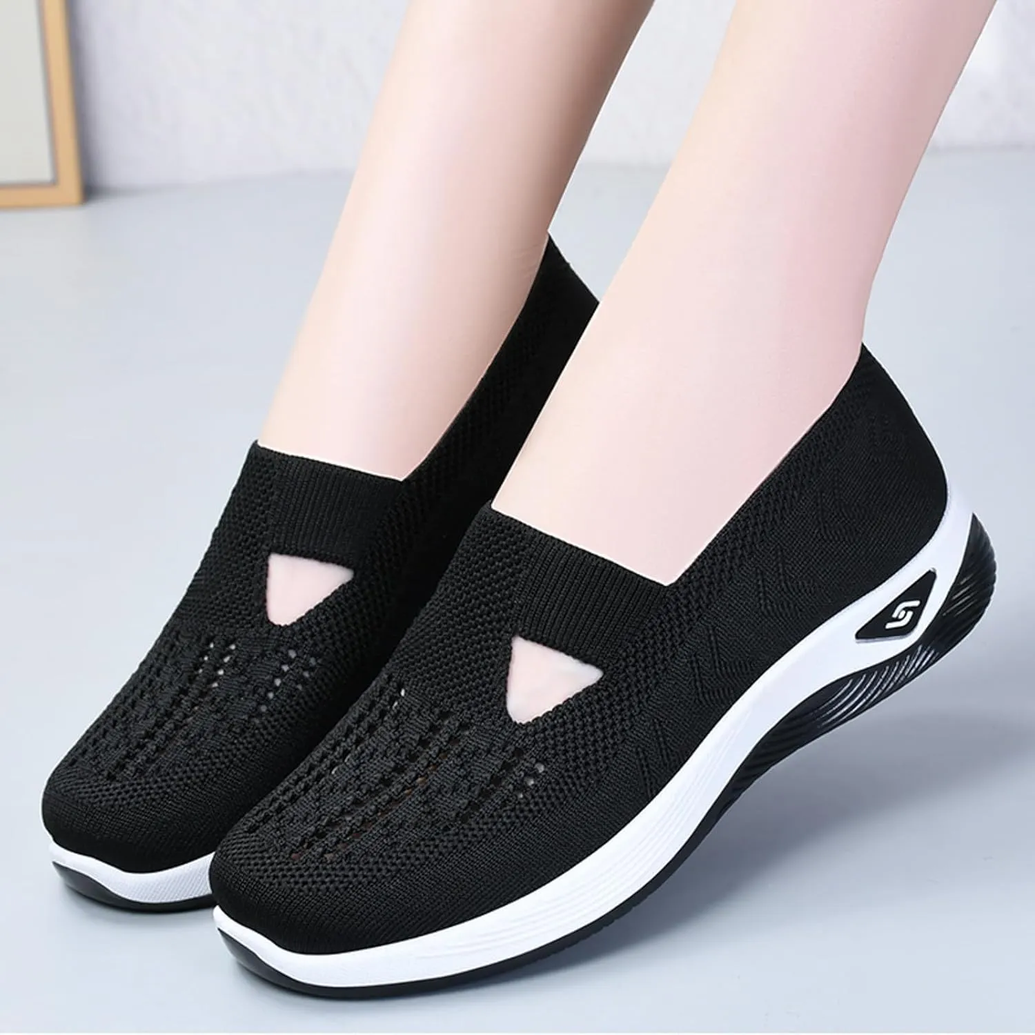 Cathalem Orthopedic Sneakers for Women Women's Orthopedic Breathable Soft Shoes Walking Slip on Diabetic Foam Shoes