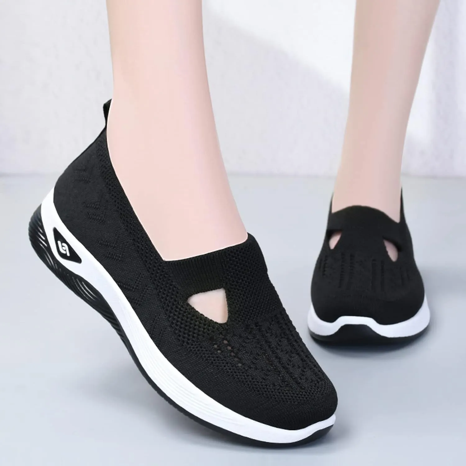 Cathalem Orthopedic Sneakers for Women Women's Orthopedic Breathable Soft Shoes Walking Slip on Diabetic Foam Shoes