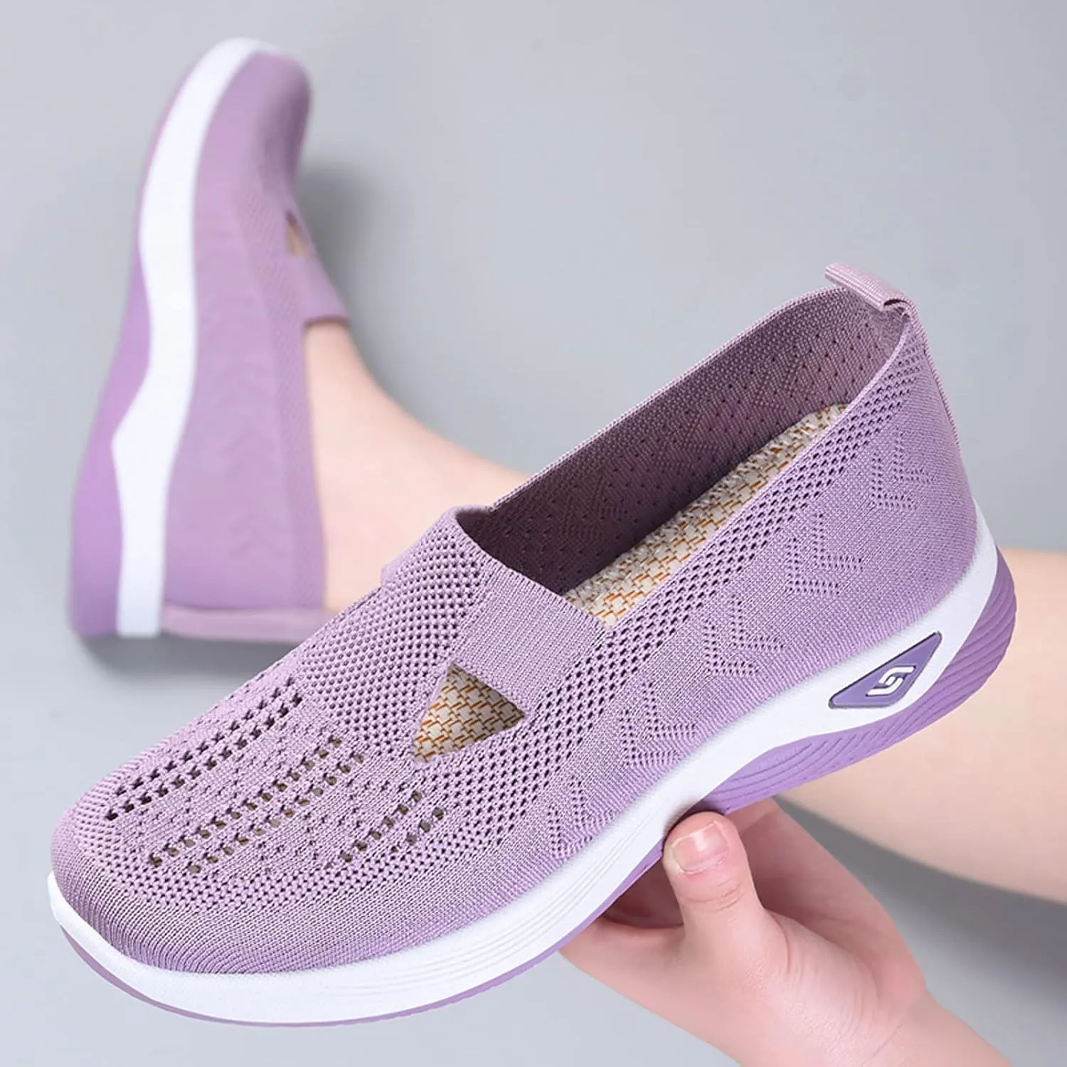 Cathalem Orthopedic Sneakers for Women Women's Orthopedic Breathable Soft Shoes Walking Slip on Diabetic Foam Shoes