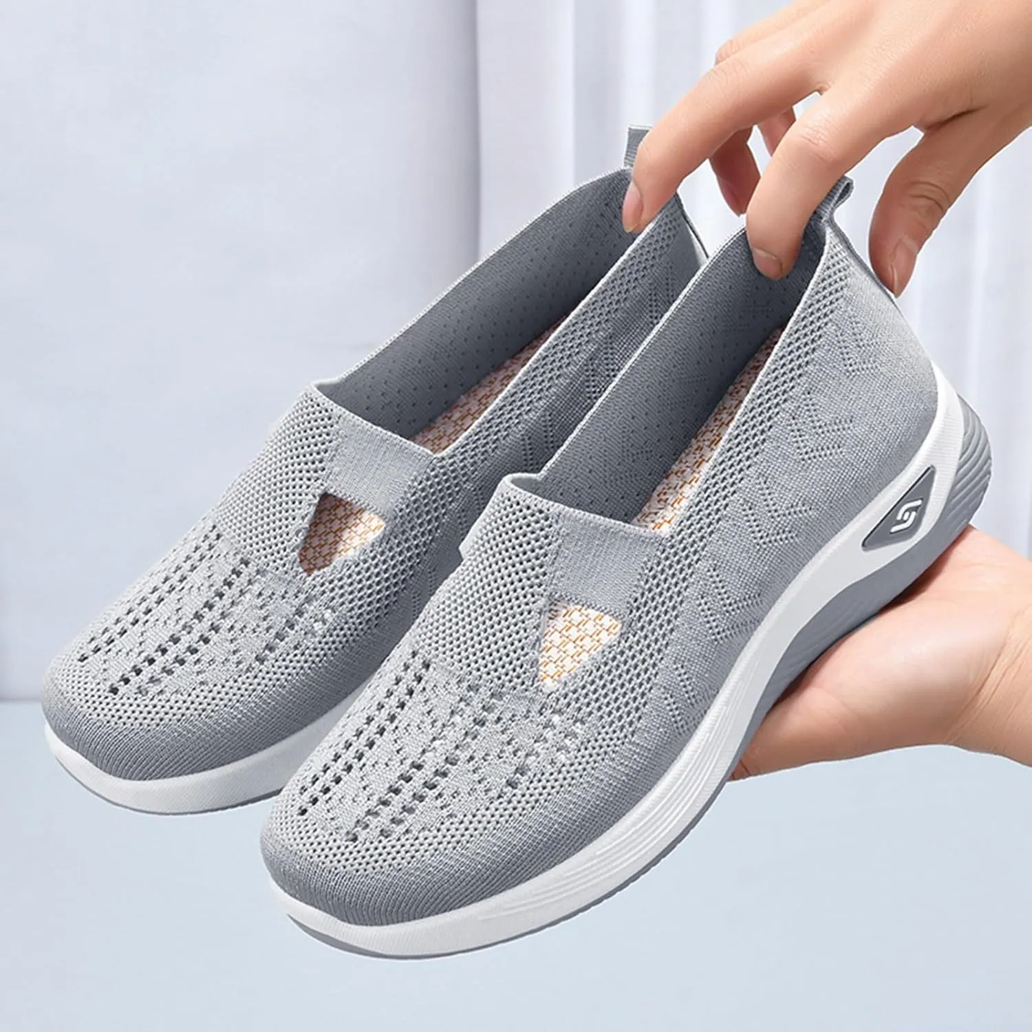 Cathalem Orthopedic Sneakers for Women Women's Orthopedic Breathable Soft Shoes Walking Slip on Diabetic Foam Shoes
