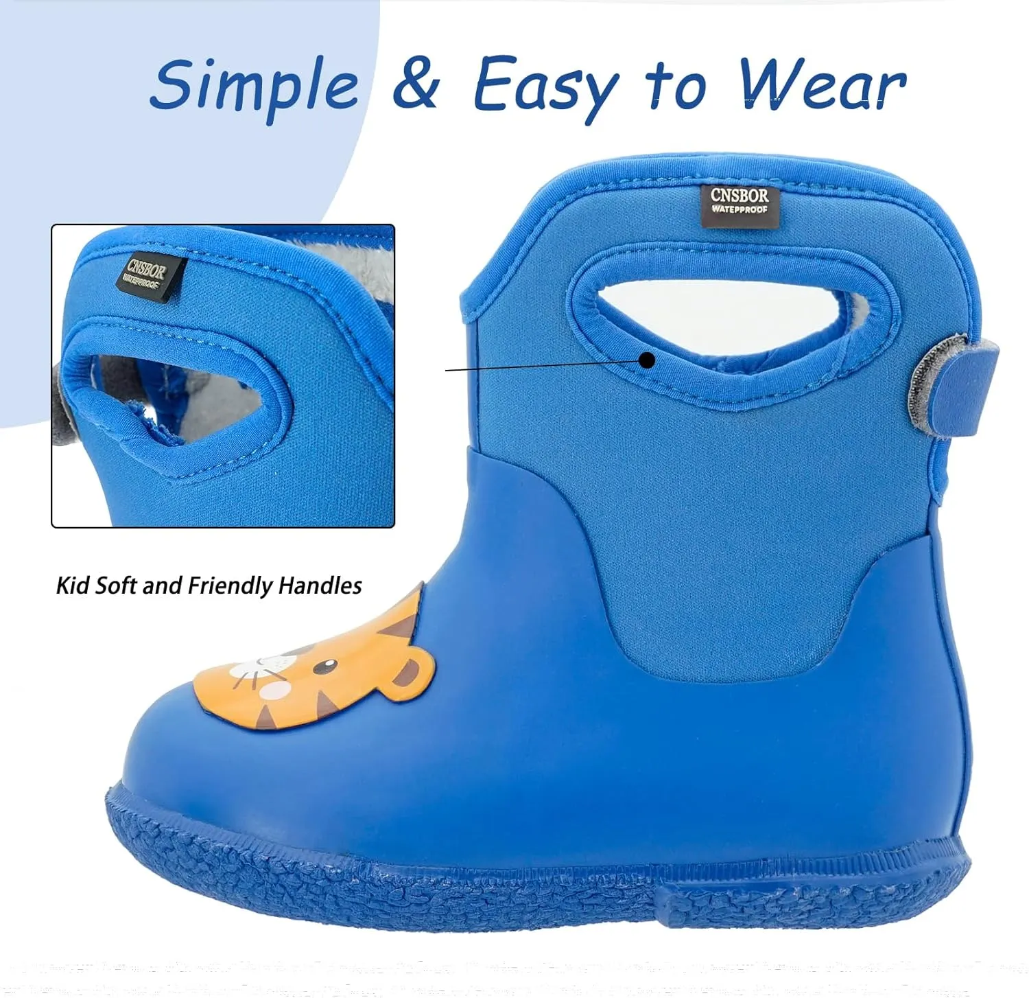 CNSBOR Kids Rain Boots for Toddler Girls Boys Seamless Rubber Boots Waterproof Boots for Kids Lightweight Unisex-Child Handle It Rain Boots Kids