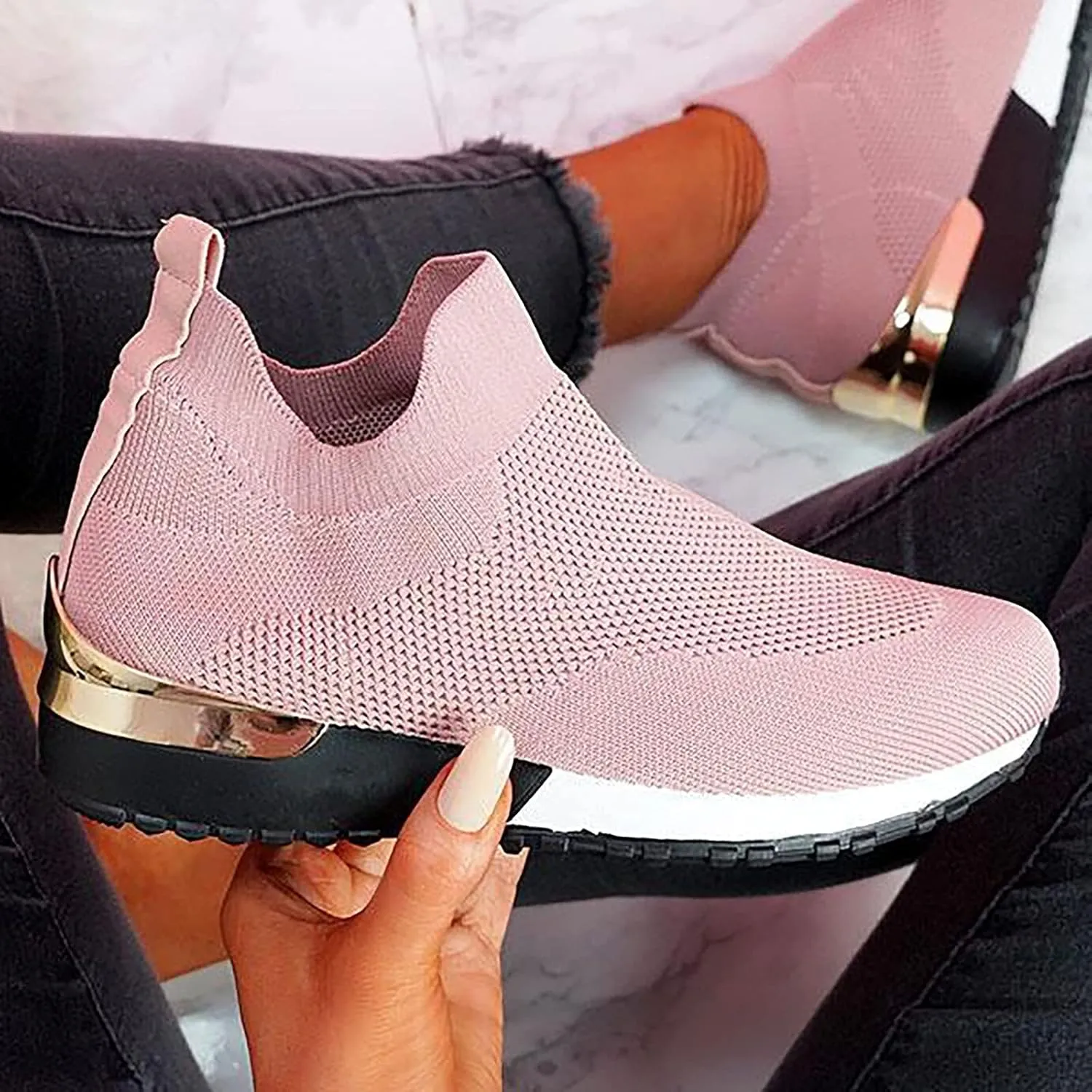 Comfy - Elegant Orthopedic & Extremely Soft Shoes Women Slip On Trainers Sneakers Pumps Ladies Breathable Comfy Loafers