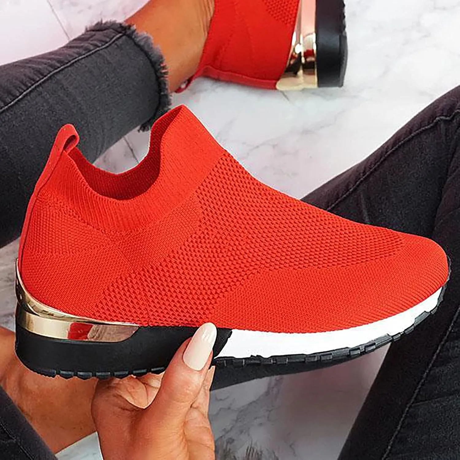 Comfy - Elegant Orthopedic & Extremely Soft Shoes Women Slip On Trainers Sneakers Pumps Ladies Breathable Comfy Loafers