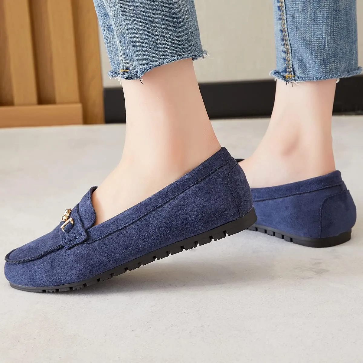DeYashopin Women's Loafer Shoes Leisure Slip On Work Shoes Comfort Walking Flats