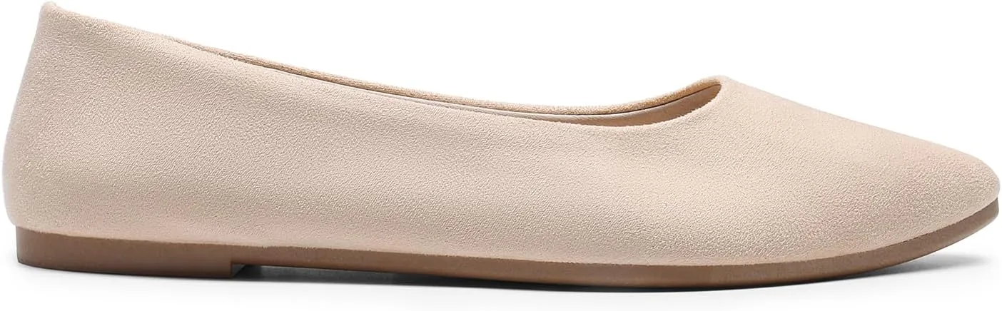 DREAM PAIRS Womens Flats Comfortable Slip On Business Work Office Casual Suede Ballet Flats Pointed Toe Dress Shoes