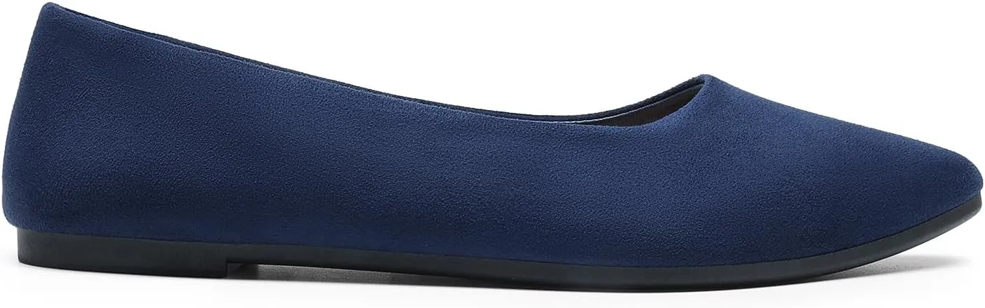 DREAM PAIRS Womens Flats Comfortable Slip On Business Work Office Casual Suede Ballet Flats Pointed Toe Dress Shoes