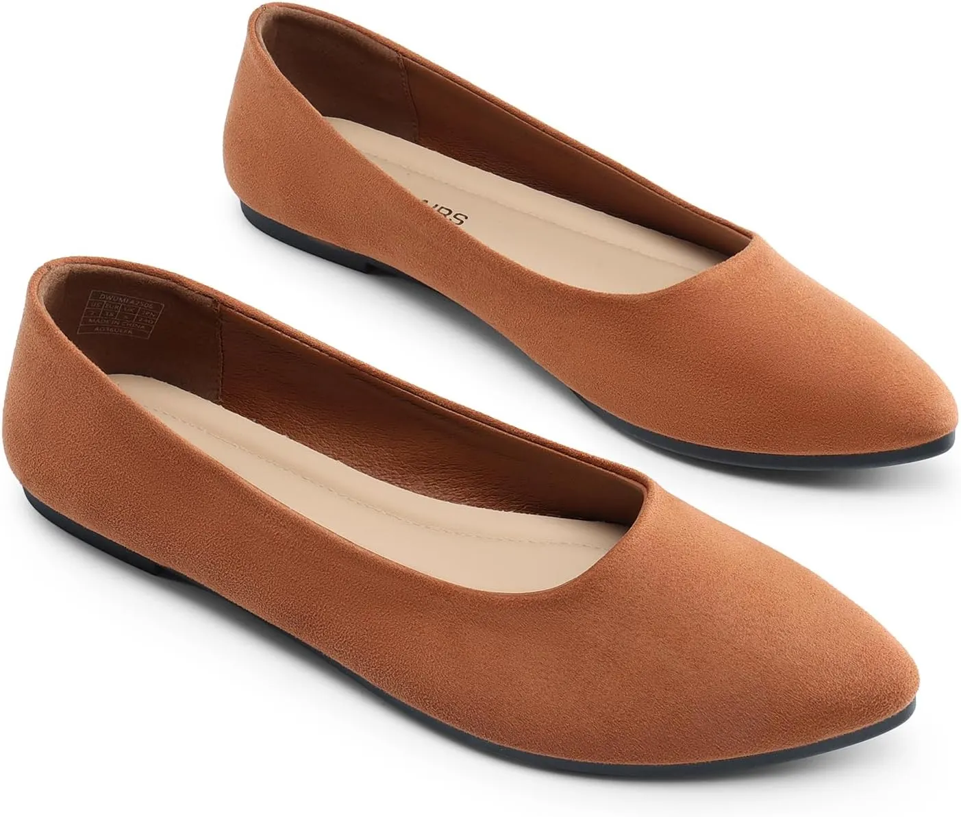 DREAM PAIRS Womens Flats Comfortable Slip On Business Work Office Casual Suede Ballet Flats Pointed Toe Dress Shoes
