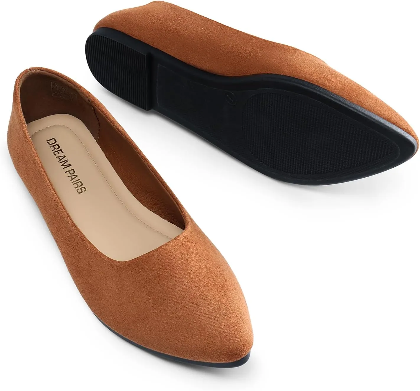DREAM PAIRS Womens Flats Comfortable Slip On Business Work Office Casual Suede Ballet Flats Pointed Toe Dress Shoes