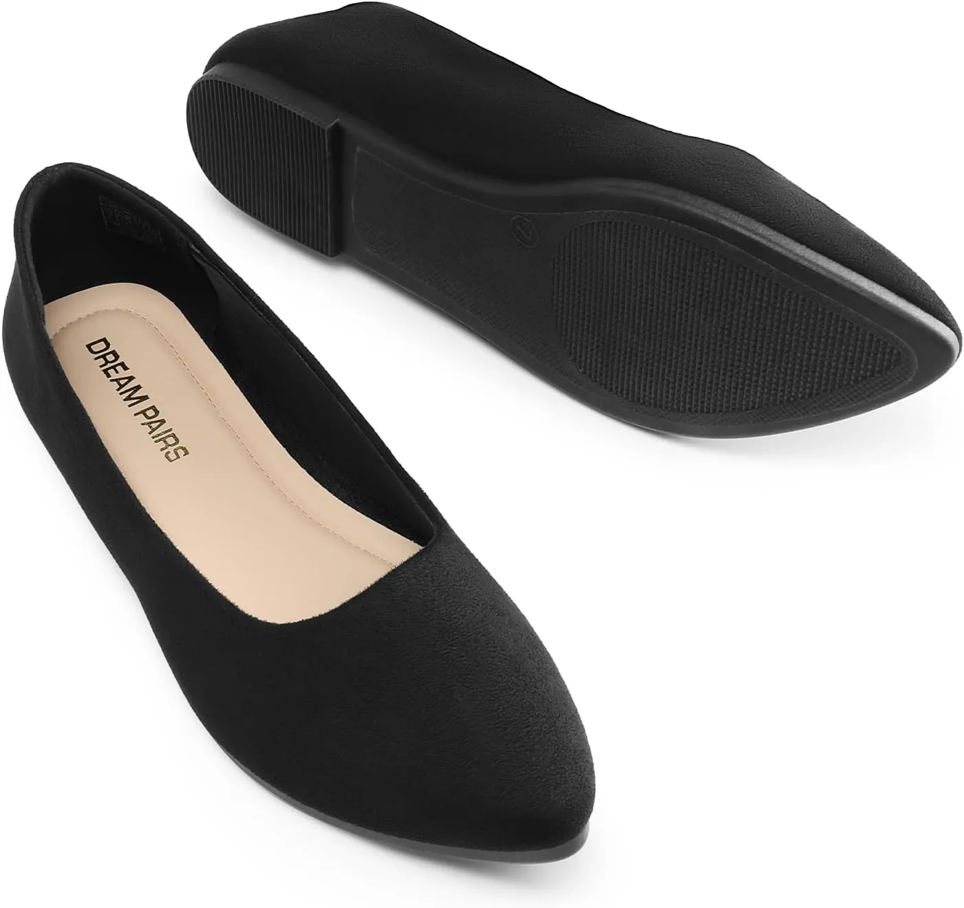 DREAM PAIRS Womens Flats Comfortable Slip On Business Work Office Casual Suede Ballet Flats Pointed Toe Dress Shoes
