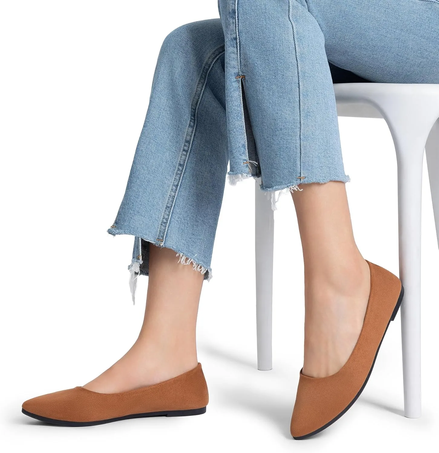 DREAM PAIRS Womens Flats Comfortable Slip On Business Work Office Casual Suede Ballet Flats Pointed Toe Dress Shoes