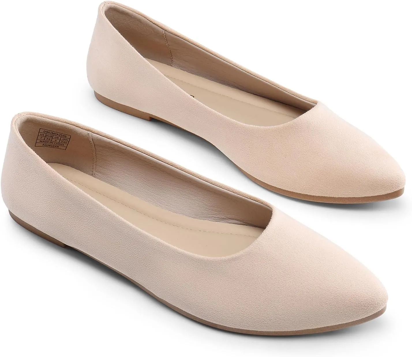 DREAM PAIRS Womens Flats Comfortable Slip On Business Work Office Casual Suede Ballet Flats Pointed Toe Dress Shoes