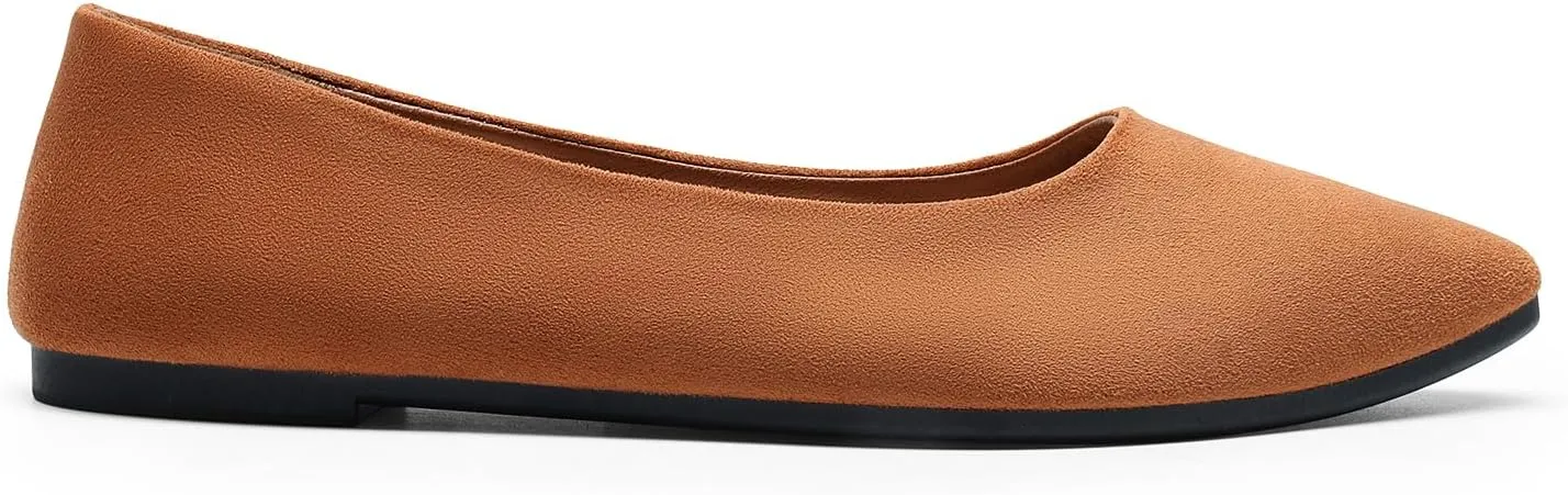 DREAM PAIRS Womens Flats Comfortable Slip On Business Work Office Casual Suede Ballet Flats Pointed Toe Dress Shoes