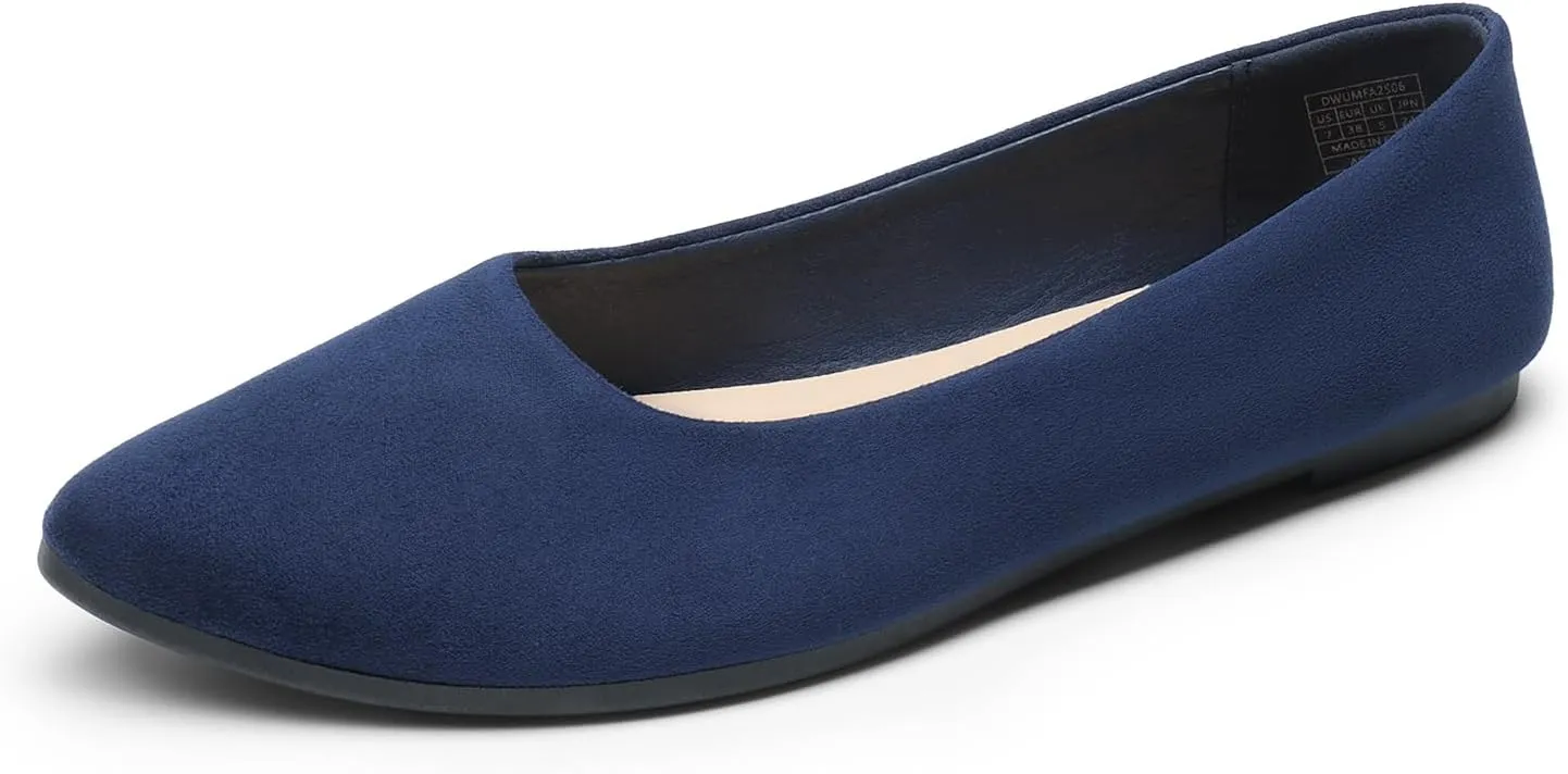 DREAM PAIRS Womens Flats Comfortable Slip On Business Work Office Casual Suede Ballet Flats Pointed Toe Dress Shoes