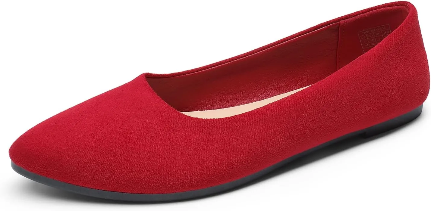DREAM PAIRS Womens Flats Comfortable Slip On Business Work Office Casual Suede Ballet Flats Pointed Toe Dress Shoes