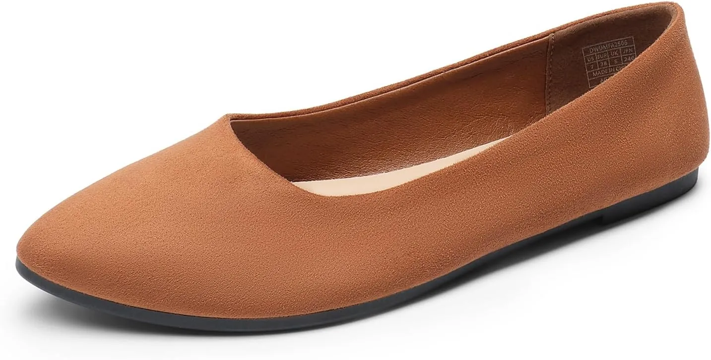 DREAM PAIRS Womens Flats Comfortable Slip On Business Work Office Casual Suede Ballet Flats Pointed Toe Dress Shoes