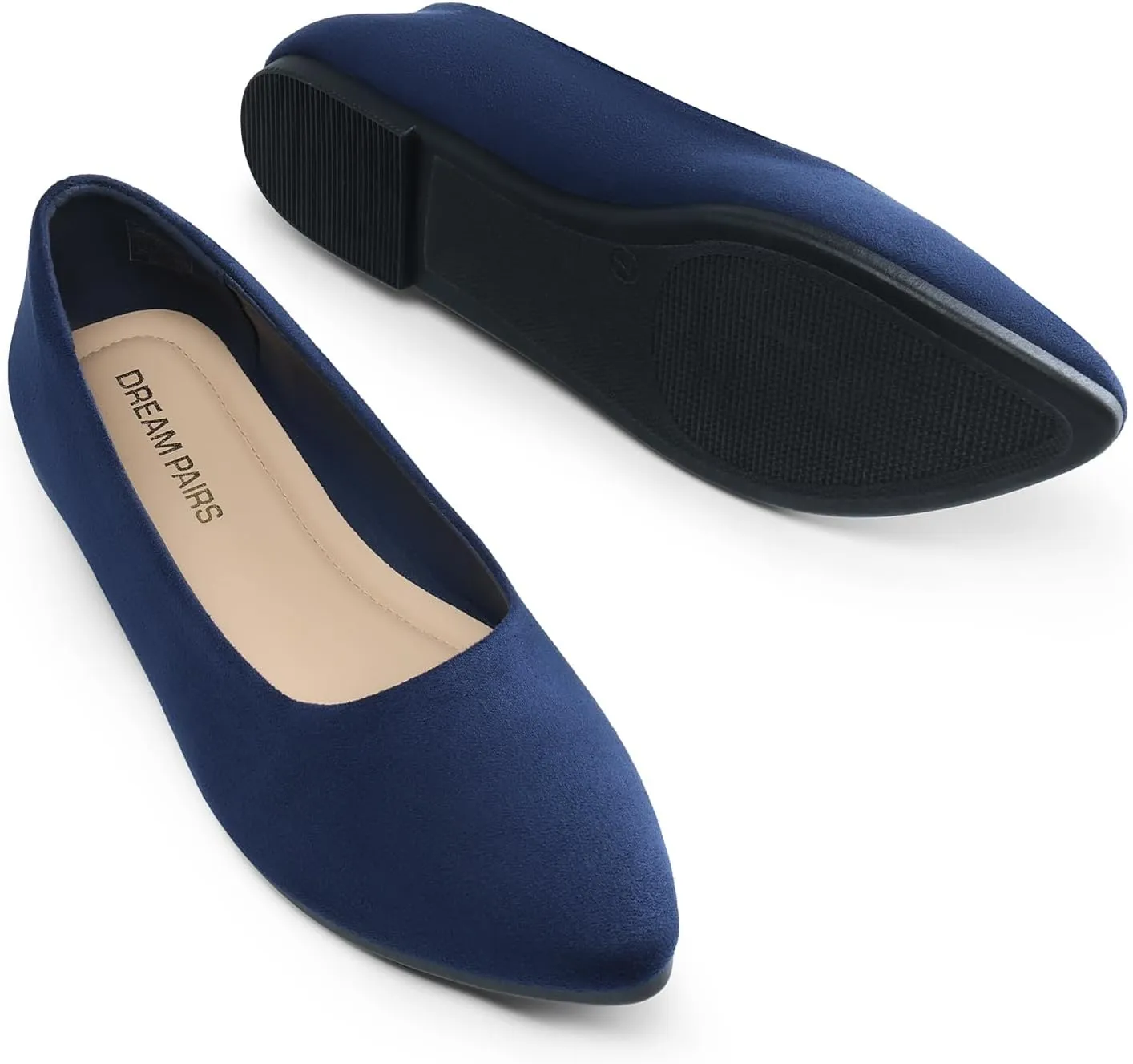 DREAM PAIRS Womens Flats Comfortable Slip On Business Work Office Casual Suede Ballet Flats Pointed Toe Dress Shoes