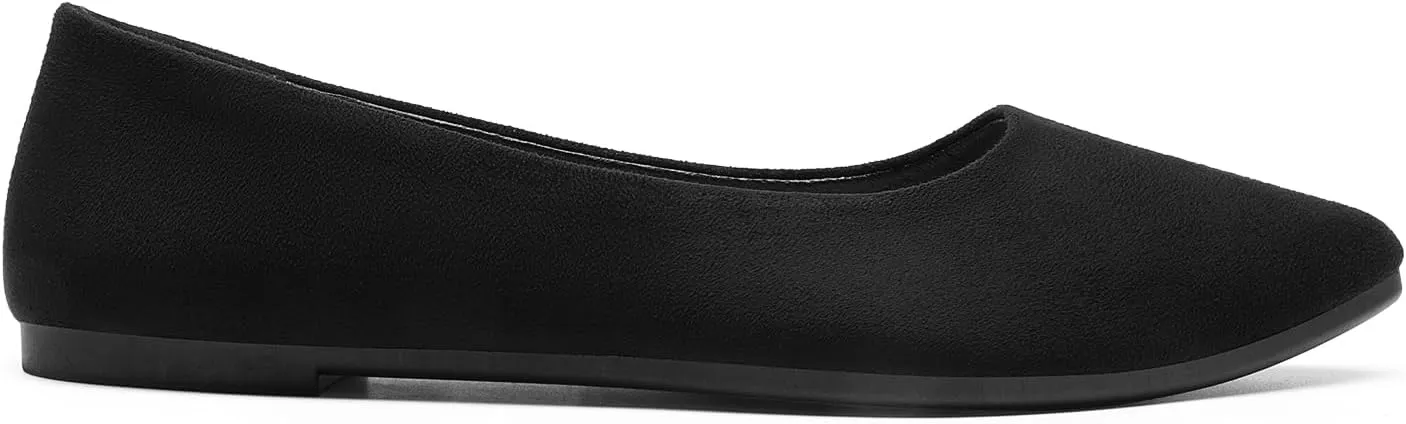 DREAM PAIRS Womens Flats Comfortable Slip On Business Work Office Casual Suede Ballet Flats Pointed Toe Dress Shoes