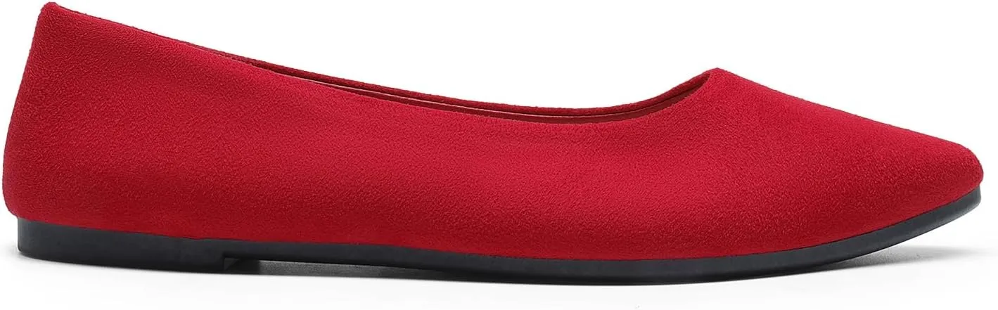 DREAM PAIRS Womens Flats Comfortable Slip On Business Work Office Casual Suede Ballet Flats Pointed Toe Dress Shoes