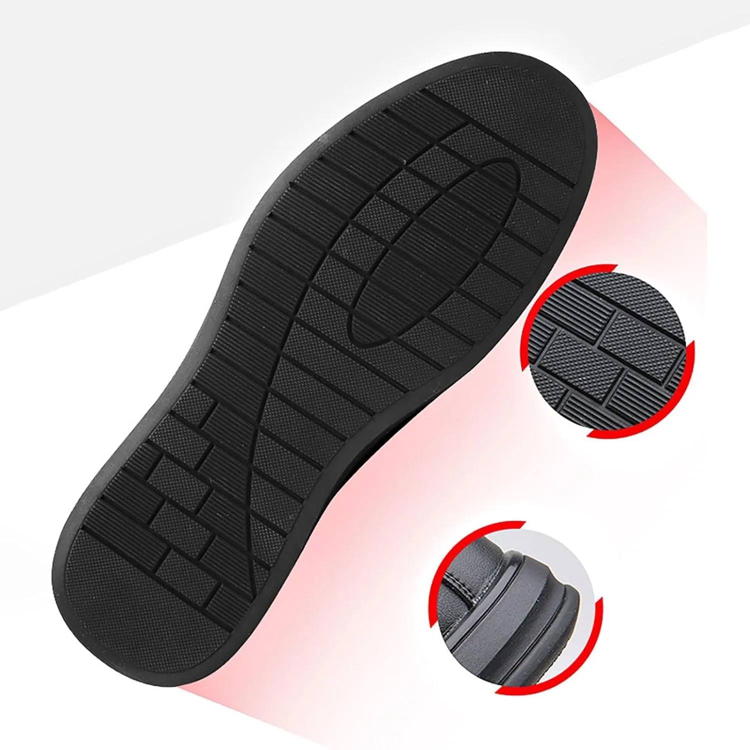 Fashion Cow Leather for Men Soft Sole Casual Driving Shoes， Thick Base Invisible Internal Heel Increase Shoes Men's Leather Breathable Rubber Shoes