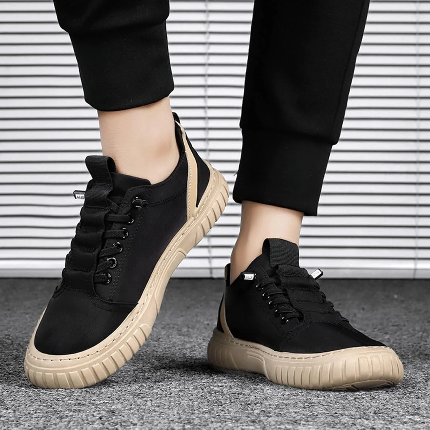 Fashion Sneakers Casual Shoe for Men Men Low Top Breathable Casual Walking Shoes Canvas