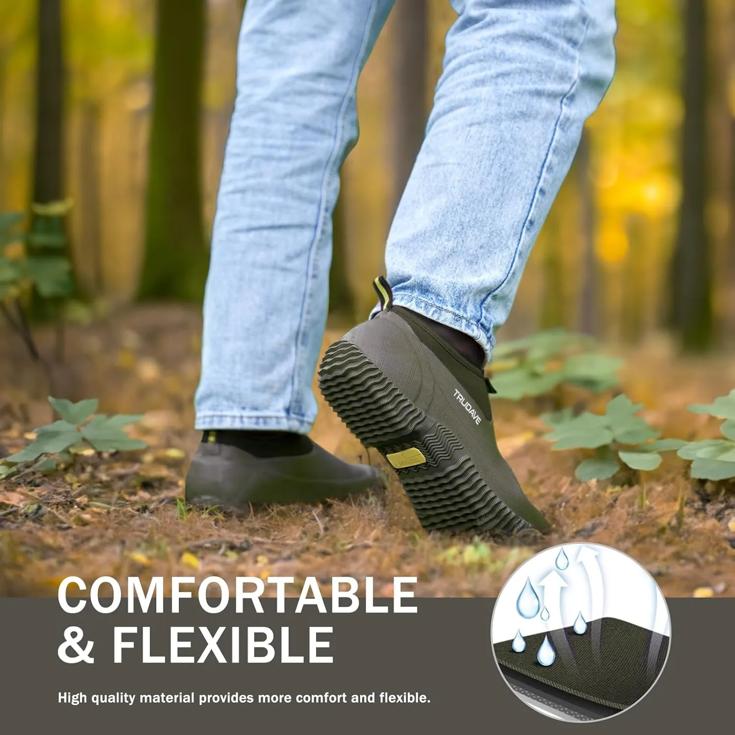 Garden Shoes for Men & Women, Waterproof Rubber Shoes with 4.5mm Neoprene, Womens Rain Boots for Gardening,Size 6-13