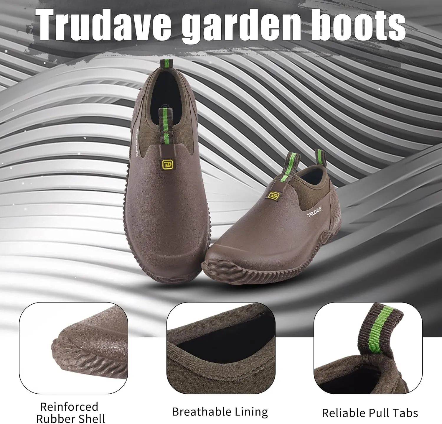 Garden Shoes for Men & Women, Waterproof Rubber Shoes with 4.5mm Neoprene, Womens Rain Boots for Gardening,Size 6-13