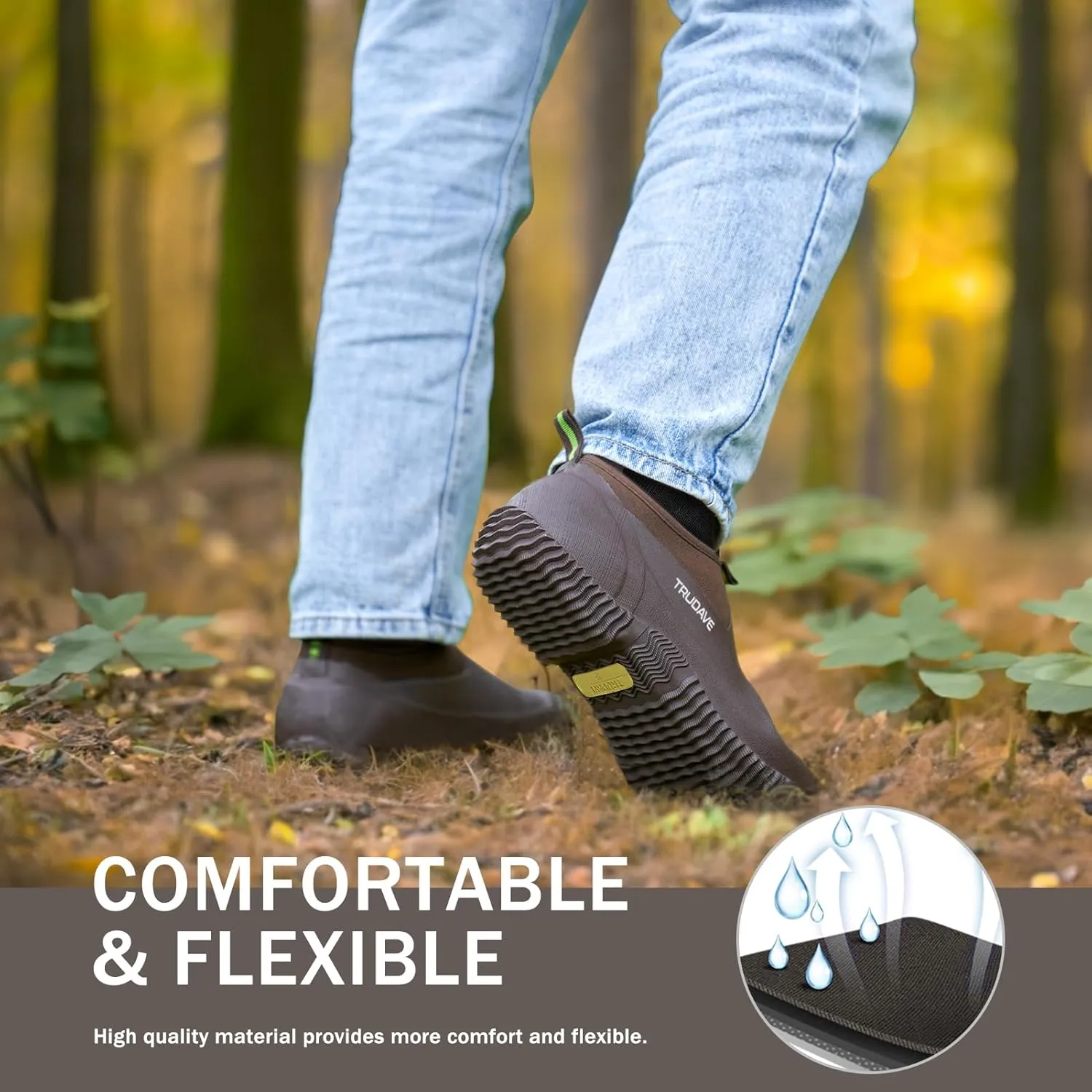 Garden Shoes for Men & Women, Waterproof Rubber Shoes with 4.5mm Neoprene, Womens Rain Boots for Gardening,Size 6-13