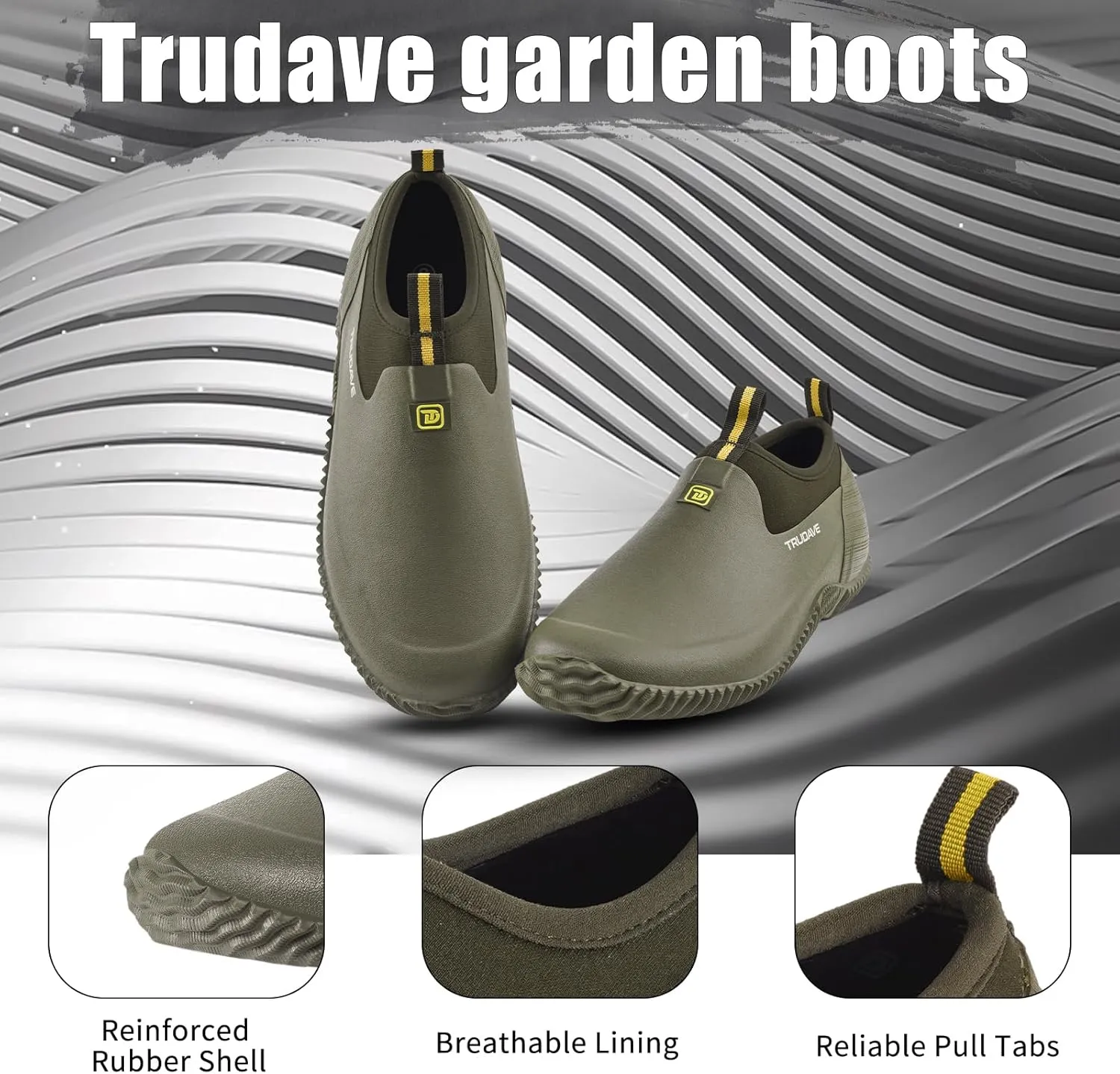 Garden Shoes for Men & Women, Waterproof Rubber Shoes with 4.5mm Neoprene, Womens Rain Boots for Gardening,Size 6-13