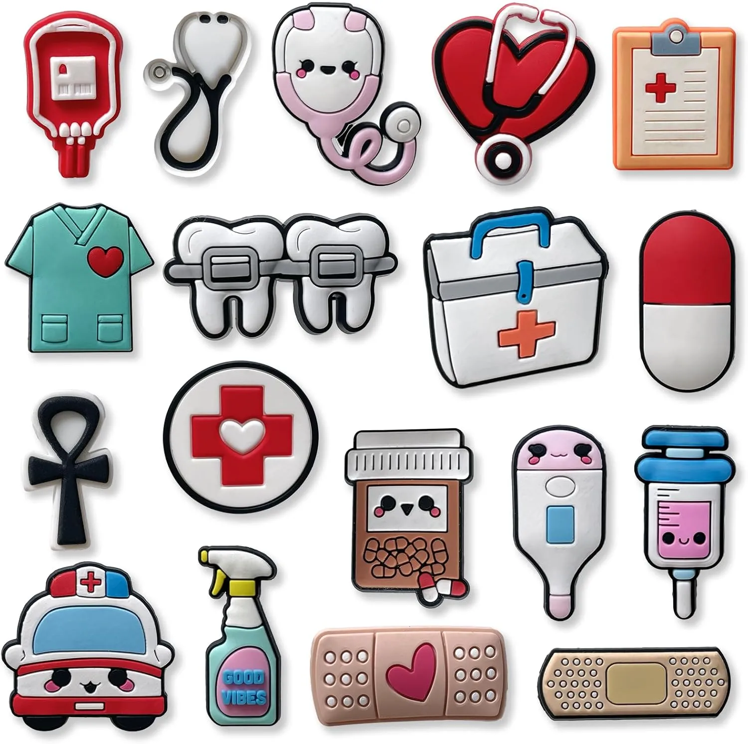 Hawaii Marine Animals Medical Butterfly Car Shoe Charms for Croc Clogs Decoration, Father's Day Shoe Decoration for Adults Teen