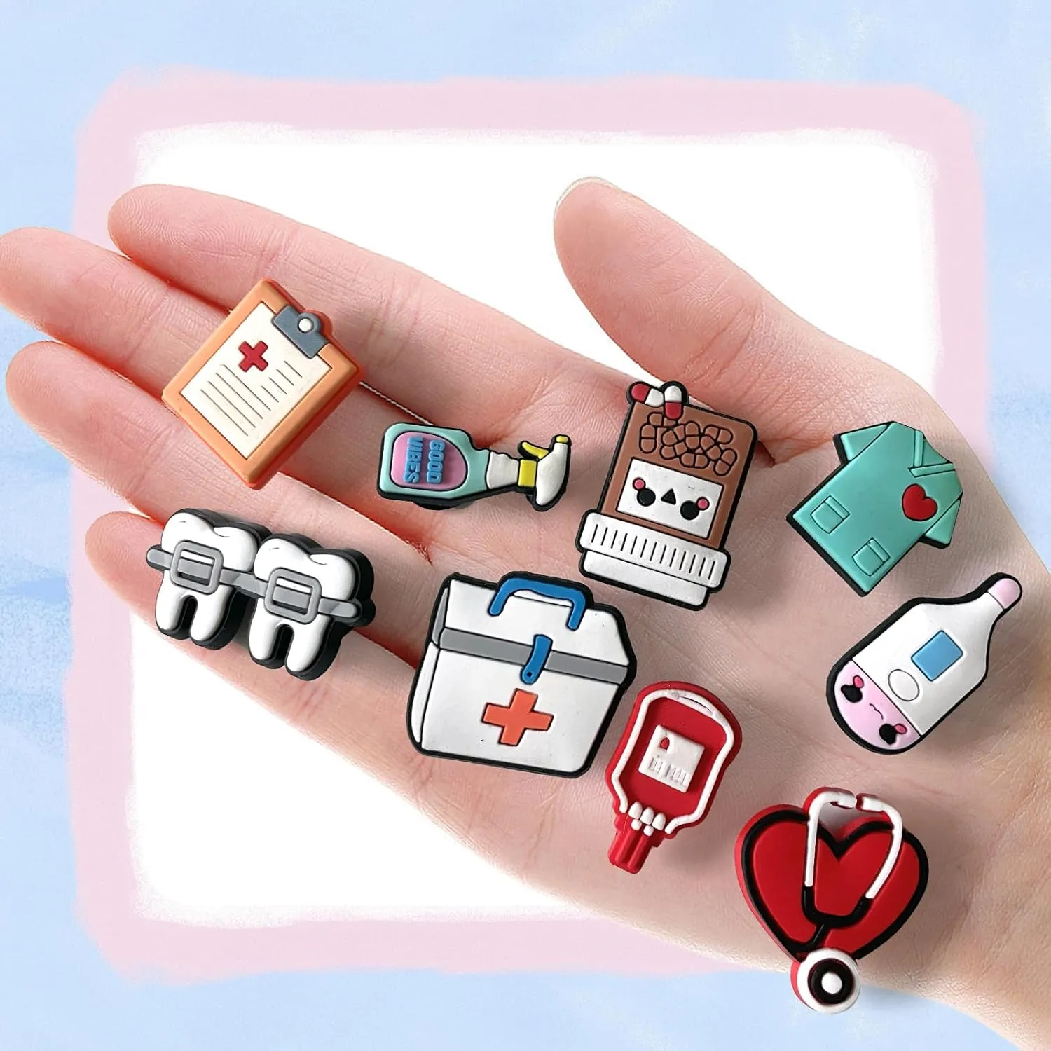 Hawaii Marine Animals Medical Butterfly Car Shoe Charms for Croc Clogs Decoration, Father's Day Shoe Decoration for Adults Teen