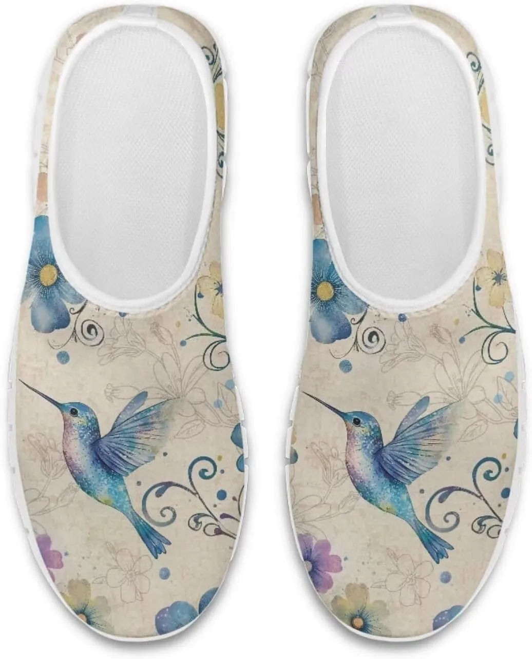 Jeiento Casual Shoes for Women Hummingbird Design Soft Shoes Slip-On Loafers Comfort Footwear