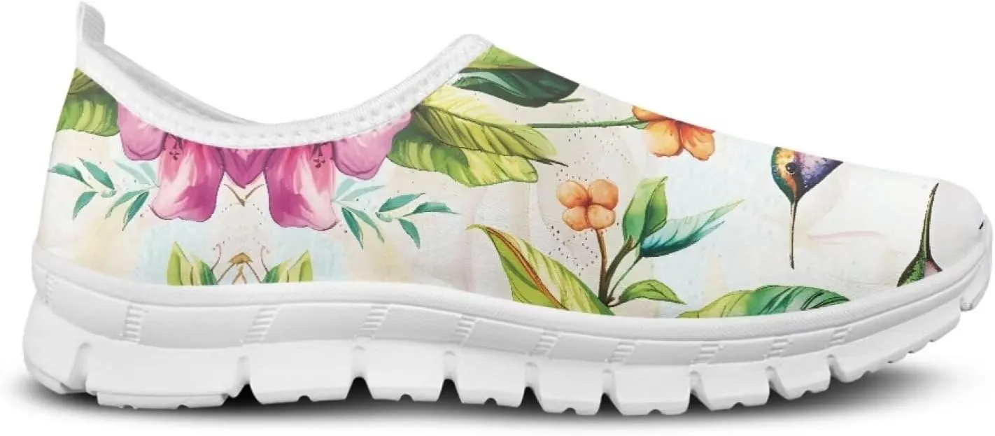 Jeiento Casual Shoes for Women Hummingbird Design Soft Shoes Slip-On Loafers Comfort Footwear