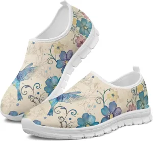 Jeiento Casual Shoes for Women Hummingbird Design Soft Shoes Slip-On Loafers Comfort Footwear