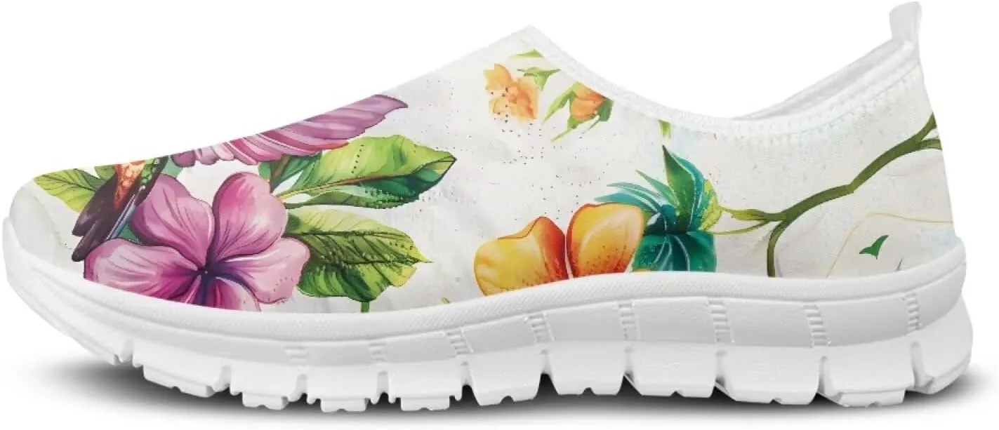 Jeiento Casual Shoes for Women Hummingbird Design Soft Shoes Slip-On Loafers Comfort Footwear