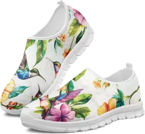 Jeiento Casual Shoes for Women Hummingbird Design Soft Shoes Slip-On Loafers Comfort Footwear