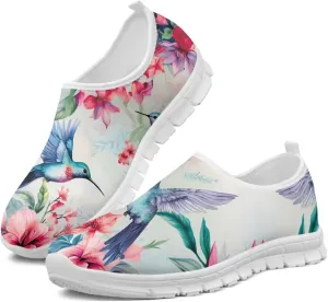 Jeiento Casual Shoes for Women Hummingbird Design Soft Shoes Slip-On Loafers Comfort Footwear